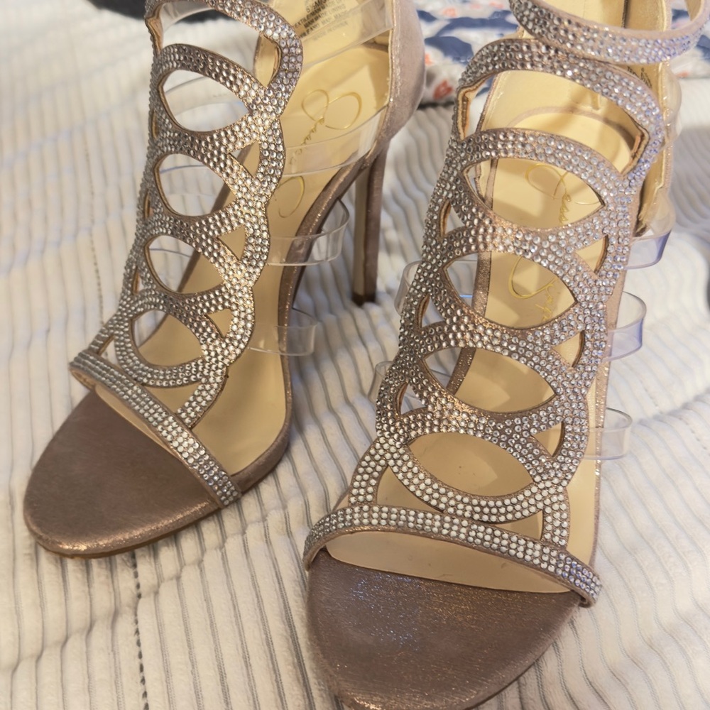 Jessica Simpson Glittering Rhinestone Heels